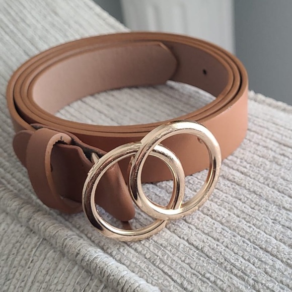 Double Ring Circle Button Belt Leisure Jeans Fashi - Picture 2 of 4